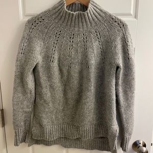 Gray merino wool/cotton blend sweater